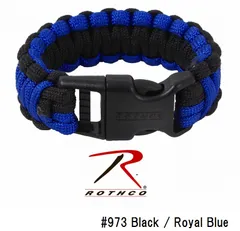 ロスコ メンズ ブレスレット パラコード Deluxe Paracord Bracelets Polyester Plastic 973 Black / Royal Blue 7inch ROTHCOのサムネイル