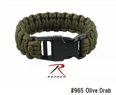 ロスコ メンズ ブレスレット パラコード Deluxe Paracord Bracelets Polyester Plastic 965 Olive Drab　9inch ROTHCOのサムネイル
