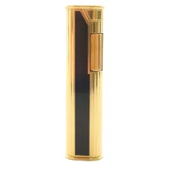 ダンヒル dunhill ローラー式 ガスライター 火花確認済 喫煙具 喫煙グッズ ゴールドカラー 黒 ブラック /MW ■GY18のサムネイル