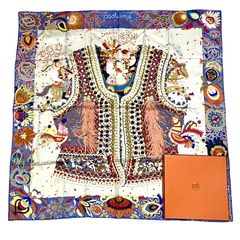 未使用級 HERMES エルメス カレ90 LES CHEVAUX DES MOGHOLS ムガル王朝