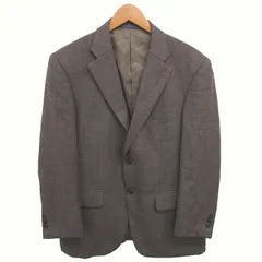 アー・ヴェ･ヴェ オム ミッシェルクラン a.v.v HOMME テーラード ジャケット アウター チェック 肩パッド 総裏地 ウール 92AB3 茶 ブラウン /TT ■GY06のサムネイル