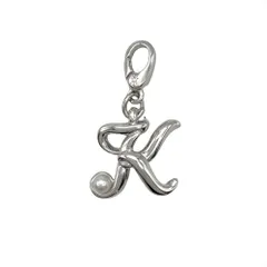 ミキモト MIKIMOTO イニシャル アルファベット K チャーム メタル シルバー ペンダントトップ【中古】のサムネイル