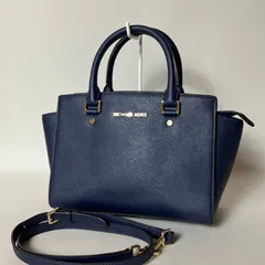 2510-512｜美品｜マイケルコース 2WAYハンドバッグ レザー ネイビー