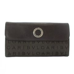 244 BVLGARI ブルガリ キャンバス ロゴマニア Wホック 折り財布 