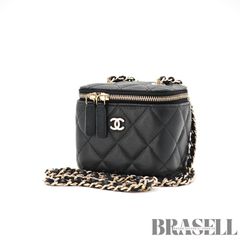 シャネル CHANEL ミニバニティポーチ パールボールチェーン ホワイト美 