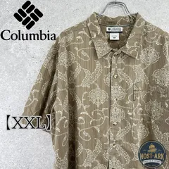 T034【Columbia】ブラウン ボタニカル柄 シャツ〔XXL〕のサムネイル