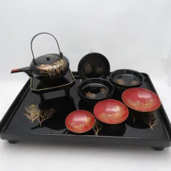 美品 お屠蘇台 銚子 盃台 盃 小皿 1 セット 輪島塗 沈金 屠蘇器揃 SO3928Z のサムネイル