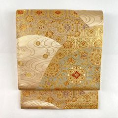 C 正倉院文様 金糸 華文 唐草唐花 六通 正絹 フォーマルな袋帯 - メルカリ