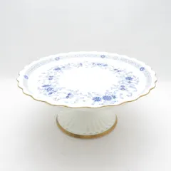 美品 NARUMI ナルミ ミラノ コンポート皿 脚付 高台 盛り付け フルーツ 花柄 金彩 SU14104B4 のサムネイル