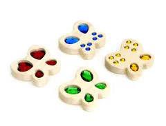 原色バタフライジェム 4ピース 感覚刺激スタッカー メープルブロックセットのサムネイル