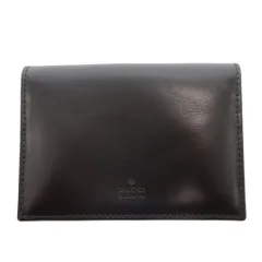 グッチ GUCCI カードケース 名刺入れ 二つ折り レザー ロゴ 黒 ブラック /FF ■GY18のサムネイル
