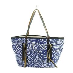 美品 フェラガモ トートバッグ 折り畳み 花柄 魚柄 ブルー 大容量 エコ 