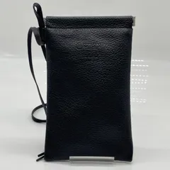 BN9009□TAKEO KIKUCHI スマホショルダーバッグ ポーチ レザーブラックのサムネイル