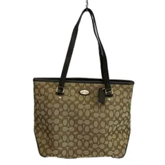 コーチ COACH トートバッグ 肩掛け キャンバス レザー シグネチャー ロゴ 茶色 ブラウン F36185 /XZ ■GY13