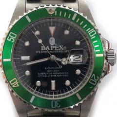 BAPEX 自動巻き時計 グリーンベゼル アベイシングエイプ 緑サブ - メルカリ
