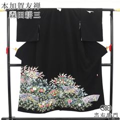 値下げ交渉OK！夏物 L寸 作家物 駒絽 黒留袖 隅立て四つ目 正絹