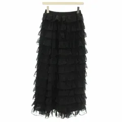 カロリナ グレイサー CAROLINA GLASER ティアードスカート ロング シフォン スカート F 黒 ブラック 62-27-0076-438 /☆Gのサムネイル