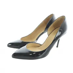 グッチ GUCCI 286859 パンプス ハイヒール ロゴ エナメル ポインテッドトゥ 36 23cm 黒 ブラック ■GY19 /MQ ■OH