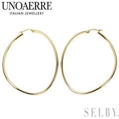 ウノアエレ【フープピアス】カッティングクリップデザインピアス K18YG 