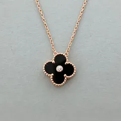 Van Cleef & Arpels ヴァンクリーフ&アーペル ヴィンテージ アルハンブラ 2016 Holiday ネックレス VCARO97I00 レディース K18ピンクゴールド オニキス ダイヤモンド ピンクゴールド ブラック 中古のサムネイル