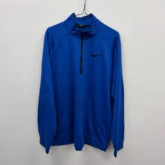 Y798 NIKE ハーフジップ スポーツウェア XL 青 刺繍ロゴ ナイキ 古着卸 アメリカ仕入