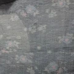 中古　本麻　小千谷縮　着物　花【232665】のサムネイル
