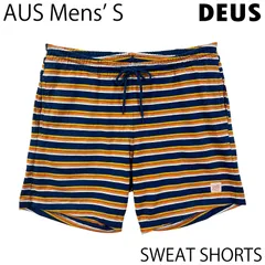 【USED／AUSメンズS】DEUS スウェットショーツ マルチカラー ボーダーのサムネイル