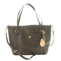 COACH ✴︎ペイトンレザー2wayショルダートートバッグ ダークブラウン 