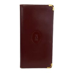 極美品 Cartier カルティエ 財布 札入れ レザー ゴールド金具 ボルドー