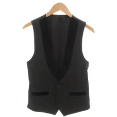 ドルチェ&ガッバーナ ドルガバ DOLCE&GABBANA ベスト ジレ ウール 44 黒 ブラック ベロア ドット柄 切替 /FF ■GY44のサムネイル