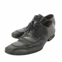 グッチ GUCCI ビジネスシューズ レースアップ レザー 革 ロゴプレート 42 27.0cm 黒 ブラック /CK24 ■GY17のサムネイル