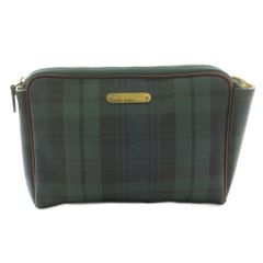 美品 ポロ ラルフローレン セカンドバッグ チェック グリーン