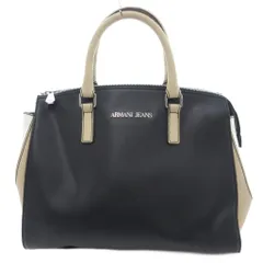 アルマーニ ジーンズ ARMANI JEANS ハンド ショルダーバッグ 2way フェイクレザー 黒 ブラック 白 ホワイト /YJ ■GY18のサムネイル