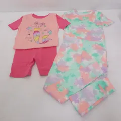 カークランドシグネチャー キッズ パジャマセット 半袖＆半ズボン 半袖＆長ズボン ４ピースセット ピンク系 マーメイド柄 サイズ7 8