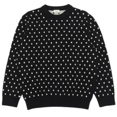 超美品 セリーヌ by エディスリマン CELINE 19AW 2019年商品 ドット柄 クルーネックニット ウール100% メンズ XL 黒のサムネイル