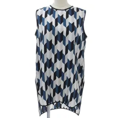 タグ付未使用 マックスマーラ MAX MARA SPORTSMAX コレクション ジオメトリック シルク100% ノースリーブ トップス シャツ 38 レディー 定価43050円のサムネイル