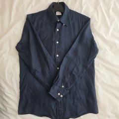 Giannetto VINCI FIT リネンシャツ 紺色 カッタウェイ 40 - メルカリ