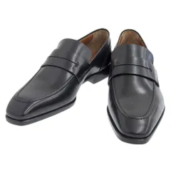 箱付未使用 エルメネジルドゼニア Ermenegildo Zegna 現行タグ A3087U EVE レザー コイン ローファー ドレス シューズ 5.5 24.5cm 黒 メンズ ビジネス 旅のサムネイル