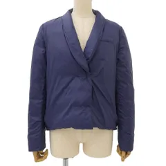 超美品 ブルネロクチネリ Brunello Cucinelli グースフェザー ダウン リバーシブル ナイロン ジャケット コート 40 M ネイビー グレー レディース 数回使用程度のサムネイル