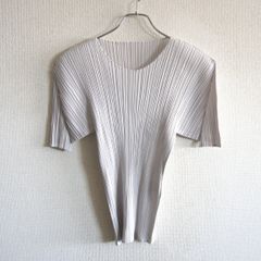 美品☆プリーツプリーズ イッセイミヤケ カットソー 半袖 クリーム