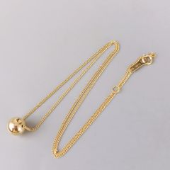 14K ゴールド ラリエット ネックレス Y字 ゴールドビーズ ヴィンテージ 