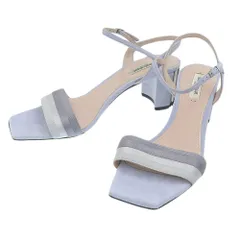 未使用 ジョルジオアルマーニ GIORGIO ARMANI 現行白タグ スエードレザー メタル チャンキーヒール ロー サンダル 37.5 23.5‐24cm レディースのサムネイル