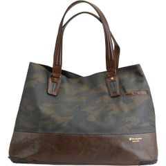 人気ブランド】マスターピース☆トートバッグ 迷彩柄×ブラウンレザー