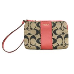 美品、希少カラーCOACH コーチ シグネチャー ミニポーチ ボルドー