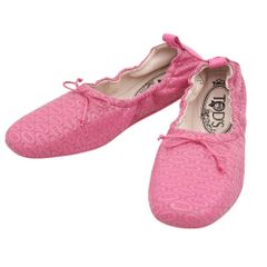 TOD'S バレエシューズ ピンク ロゴ入り - メルカリ