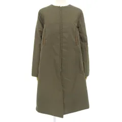 超美品 ミュウミュウ MIUMIU 90年代 ヴィンテージ Aライン ノーカラー ナイロン パデット ロングコート 44 中綿のサムネイル