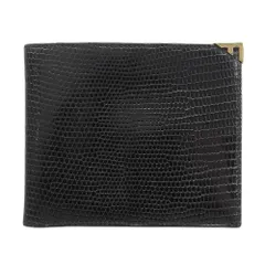 未使用 フェラガモ Salvatore Ferragamo デッドストック F型金具 リザードレザー 二つ折り財布 黒 メンズのサムネイル