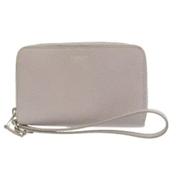 タグ付超美品 ジョルジオアルマーニ GIORGIO ARMANI 現行タグ レザー ラウンドジップ ウォレット 二つ折り長財布 小銭入 グレージュ レディー ほぼ未使用のサムネイル