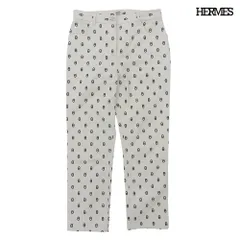 超美品 エルメス HERMES 2023年商品 ショーヌダンクル柄 セリエボタン ストレッチコットン デニムパンツ 38 レディースのサムネイル
