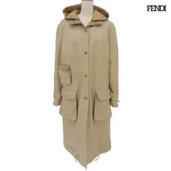 フェンディ FENDI 90年代 ヴィンテージ カーフレザー×ズッカ柄 フーデットコート 44 レディースのサムネイル